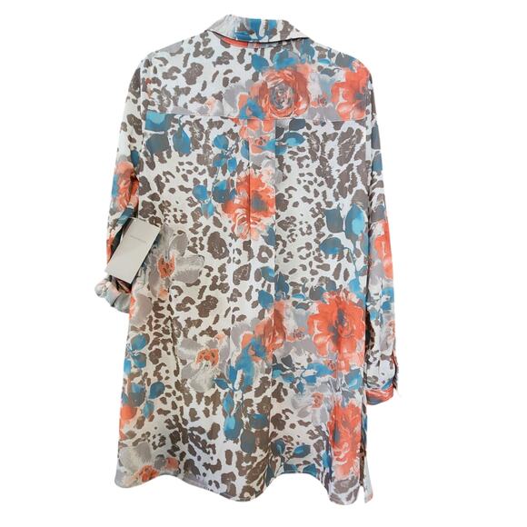 NWT Multiples The Mimi Tunic Blouse Roll-tab Sleeves Tunic Side Slits sz small - Picture 14 of 14